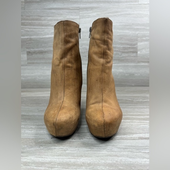 Vic Matie Platform Wood Wedge Side Zip Leather Boots Size 37 US 6.5 - Picture 2 of 14